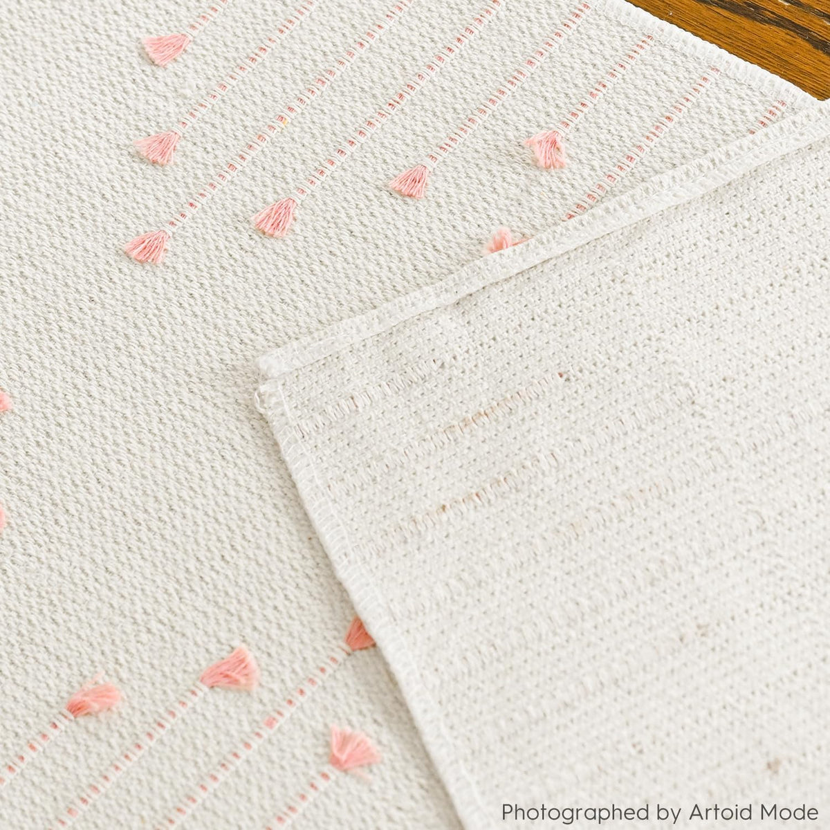 Artoid Mode Pink Boho Table Runner for Farmhouse Rustic,Seasonal Holiday Macrame Burlap Kitchen Dining Table Decoration for Home Party Decor 12x72 Inch