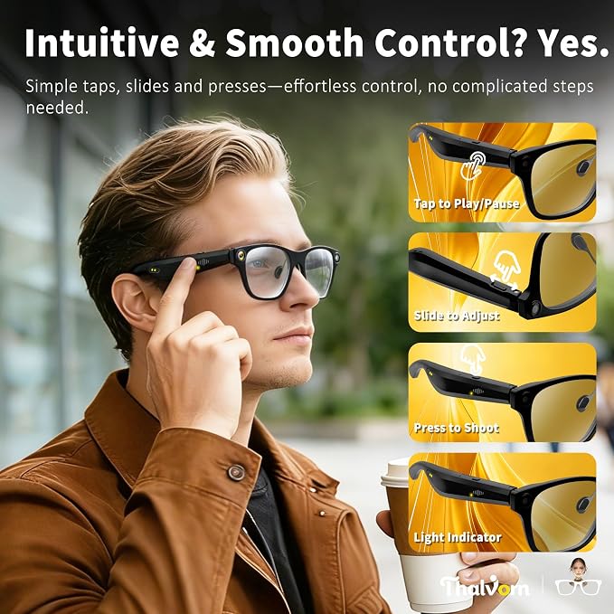 Innovative Smart Glasses,2026 Cutting-Edge AI HD Camera Glasses,AI Voice Assistant,Object Recognition,100+ Languages Real-time Translation,Support Video Photo Music Calling,Wearable Tech for Men Women