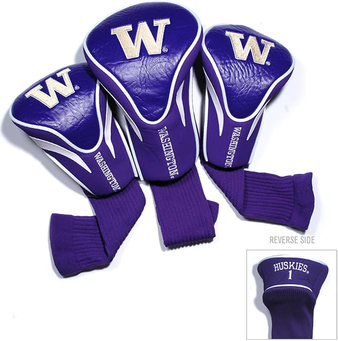 Team Golf NCAA Numbered 1, 3, & X, Fits Oversized Drivers, Utility, Rescue & Fairway Clubs, Velour Lined for Extra Club Protection