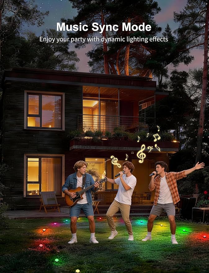 APPECK Outdoor Ground Lights 16 Pack, 50FT RGBW Pathway Lights Wired | IP65 Waterproof Landscape Lights, Color Changing, 2200K Warm White, Garden Yard Lawn Walkway, Holiday Decor, Alexa Compatible