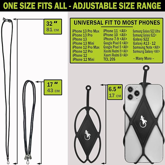 Gecko Travel Tech Cell Phone Lanyard Phone lanyards for Around The Neck Neck Lanyard Phone Crossbody