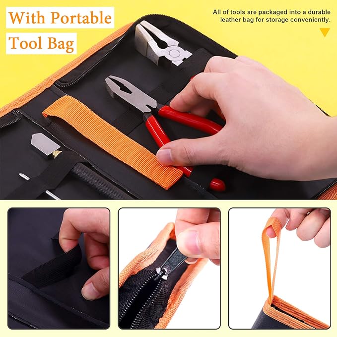 3Pcs Premium Glass Running Breaking Pliers and Class Cutter Kit, Heavy Duty Glass Cutting Tool with Rubber Tip, Work Great for Stained Glass, Mosaics, Fusing, Breaking