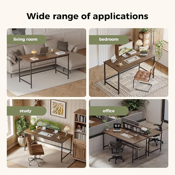 Mericonia 48x20 Inch Computer Desk, 0.6" Thick Small Office Table | Modern Simple Style, Small Study & Writing Table for Home Bedroom Work Walnut