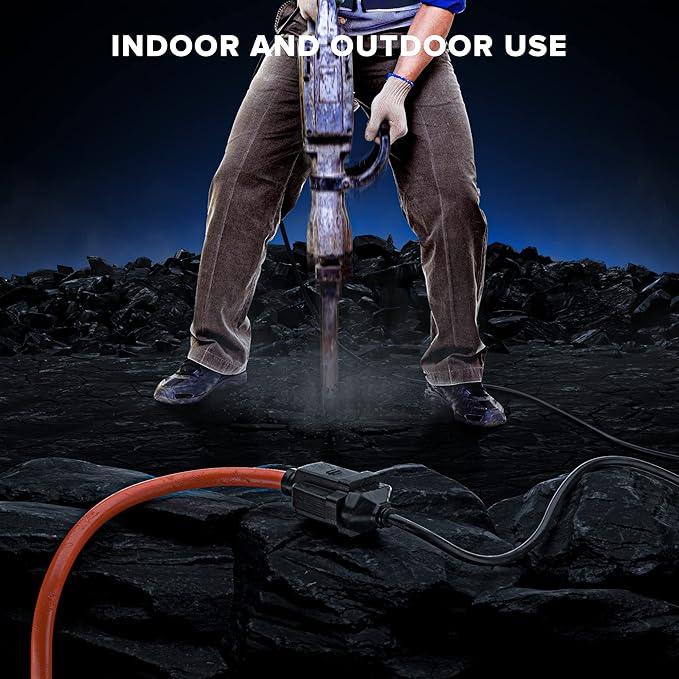 Maximm 10 Ft Orange Extension Cord, Heavy Duty 16 AWG, ETL Listed for Workshop & Outdoor Use