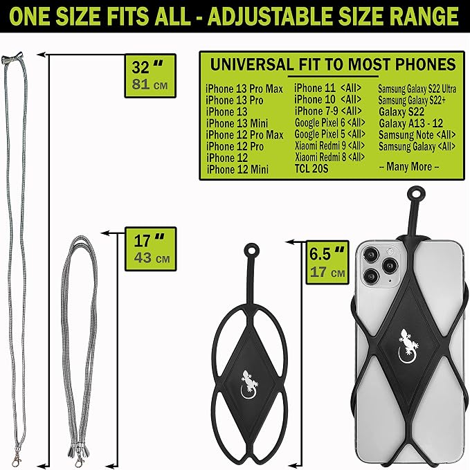 Gecko Travel Tech Cell Phone Lanyard Phone lanyards for Around The Neck Neck Lanyard Phone Crossbody