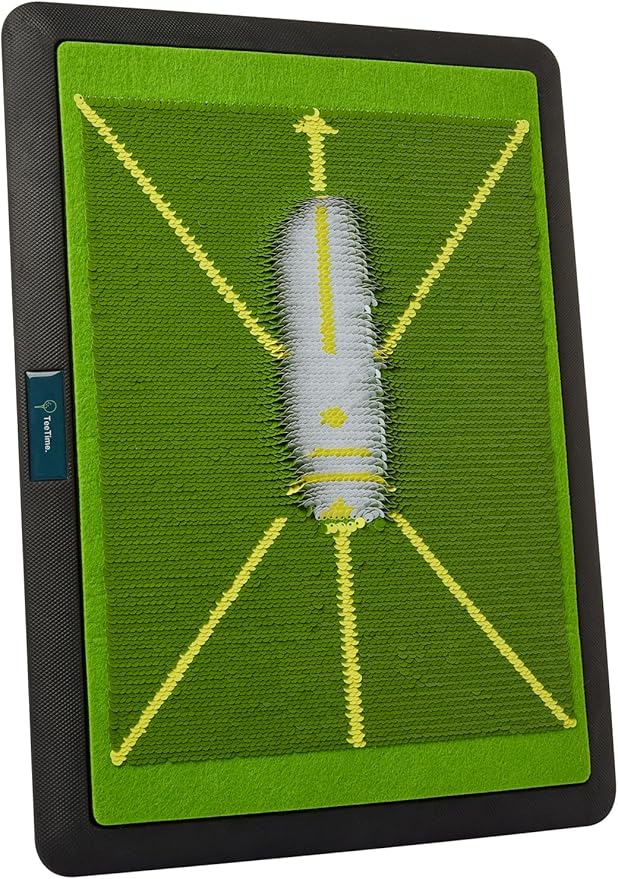 TeeTime Golf Practice Mat - Patent Pending - Instant Swing Path Feedback - Indoor-Outdoor with Carry Clip