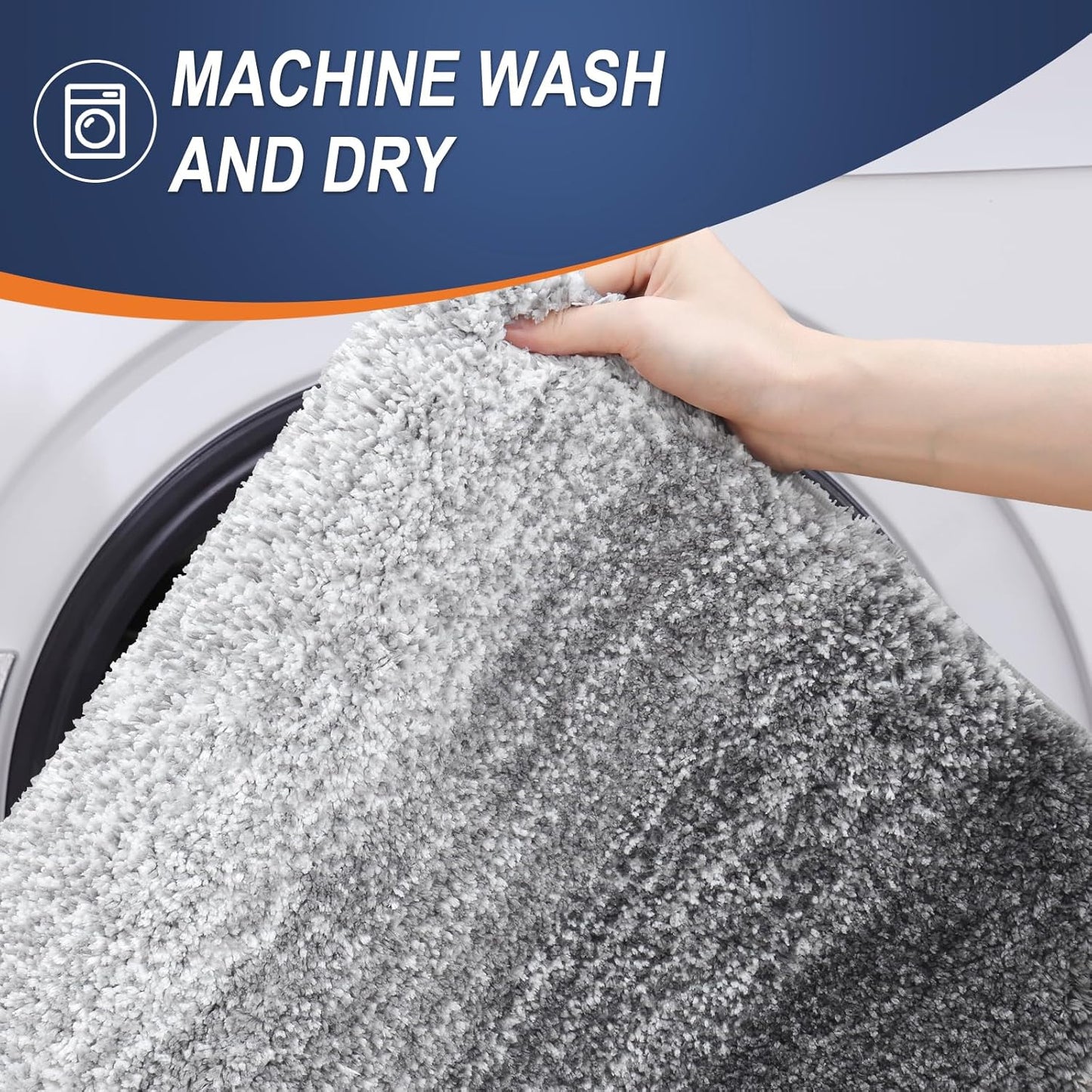 OLANLY Bathroom Runner Rugs 59x20, Extra Soft Absorbent Microfiber Bath Rugs, Rubber Backing, Quick Dry, Machine Washable Bath Mats for Bathroom Floor, Tub and Shower, Home Decor Accessories, Grey