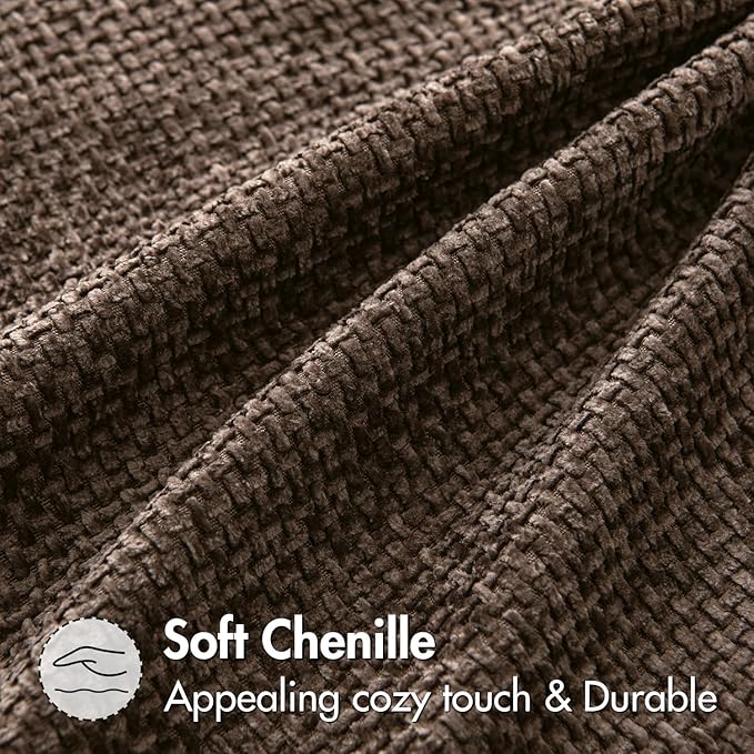 MIULEE Decorative Couch Throw Pillow Covers 18x18 Inch Dark Brown 2 Pack | Modern Boho Accent, Soft Chenille Pillow Covers, Farmhouse Cushion Cases for Home Decor Bed Sofa Living Room