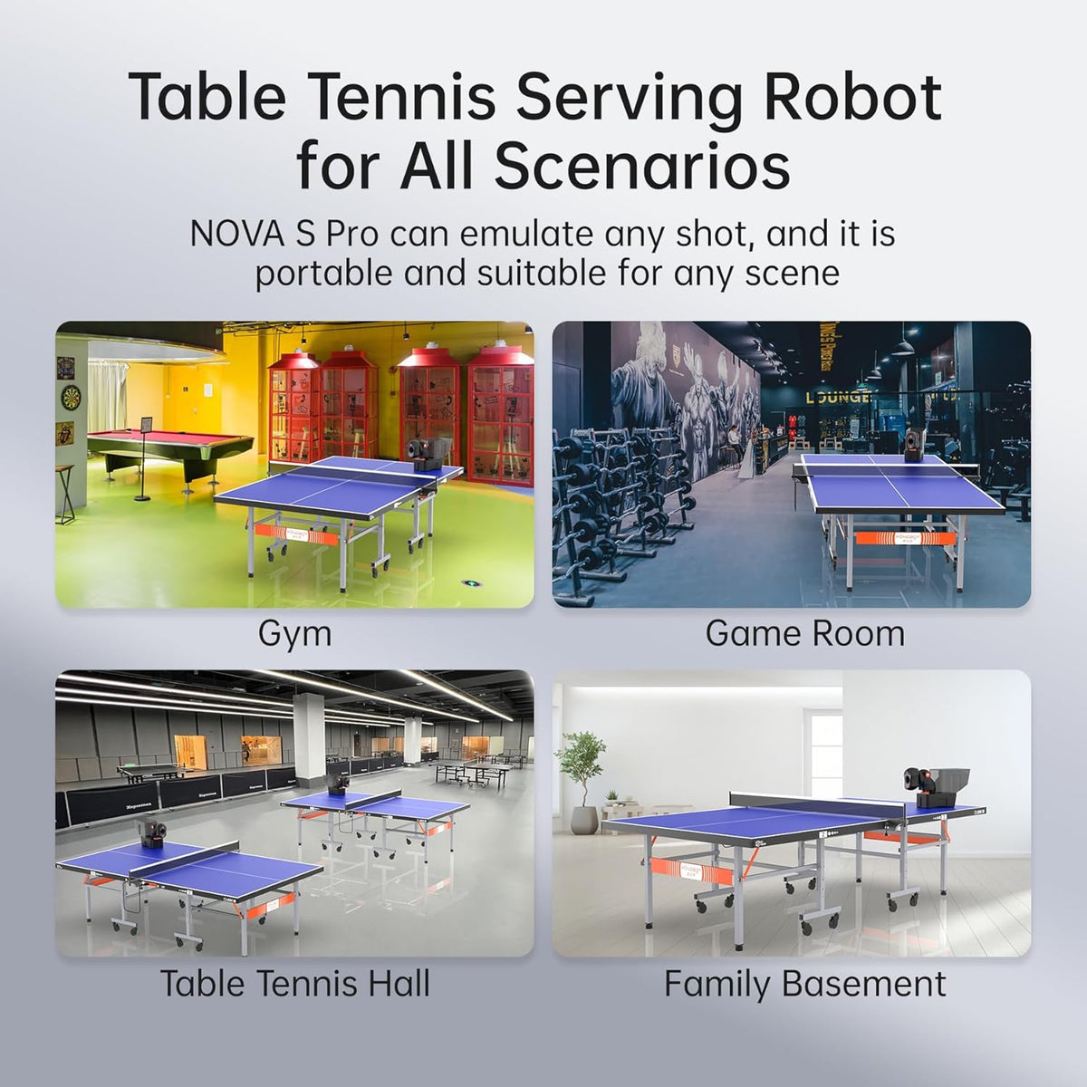 PONGBOT Table Tennis Robot - Remote/App Control with 264 Pre-Saved Drills & Custom Options