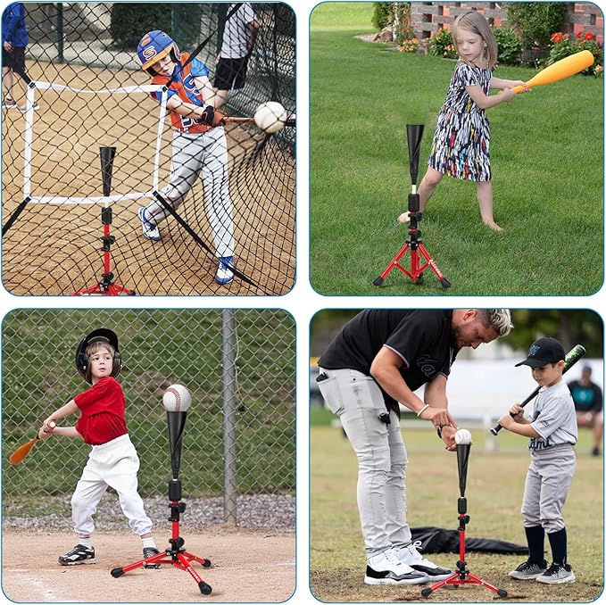 Baseball Tee for Kids,Batting Tee,Softball Tee,Youth Hitting Tee,Teeball Tee,Travel Tee,Easy Adjustable Height