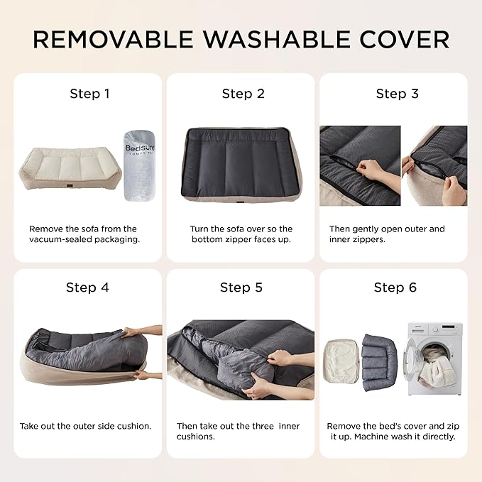 Bedsure SupportMax™ XL Orthopedic Dog Beds Large Sized Dog - Extra Thick Supportive Dogs Couch with Waterproof Washable Cover, Extra Large Comfort Pet Sofa with Soft Sherpa and Nonskid Bottom, Brown