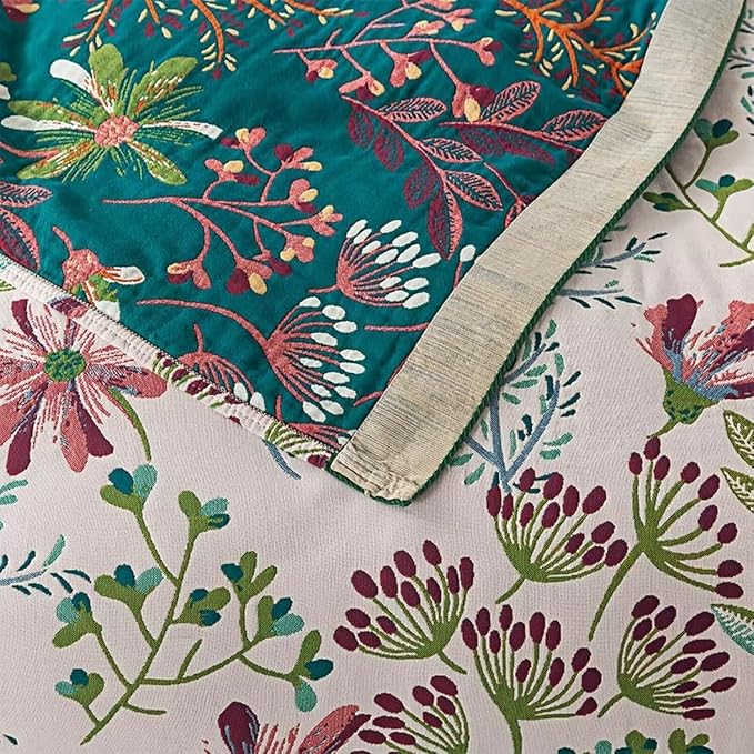 Boho Throw Blanket for Bed 100% Cotton Bohemian Blankets Ultra Soft Woven Muslin Decorative Blankets All Seasons Vintage Quilt Knitted Blanket for Sofa Chair(Green, 60"x80")