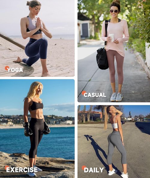 GAYHAY High Waisted Capri Leggings - Soft Slim Yoga Pants for Women | Perfect for Running & Cycling