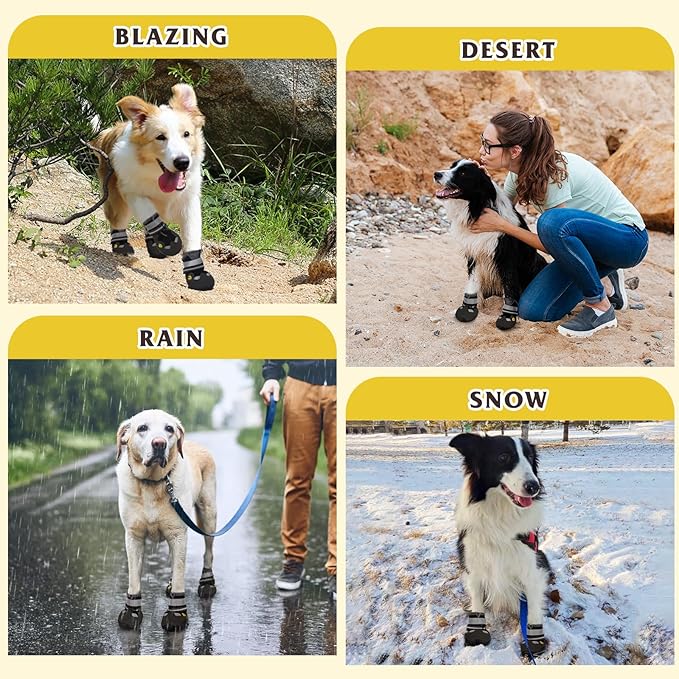 Dog Shoes for Large Medium Small Dog, Mesh Breathable Dog Shoes for Hot Pavement, Anti-Slip Dogs Boots Paw Protectors with Reflective for Outdoor Walking Indoor Hardfloors (Size 1)