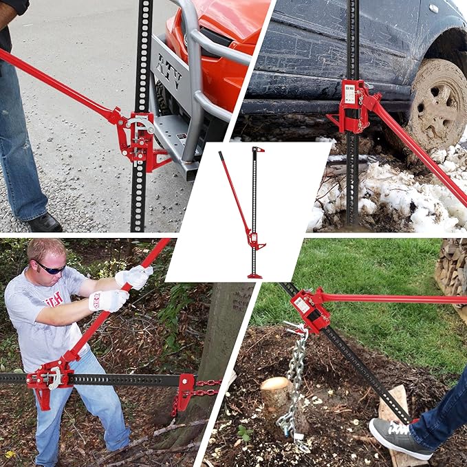 GarveeTech 3 T Farm Jack, 33 in Utility Farm Jack, 6600 LBS Capacity Ratcheting Off Road Utility Jack, Heavy-Duty Farm Jacks Foratv, Utv, SUV, Tractor, Truck, Universal Jack