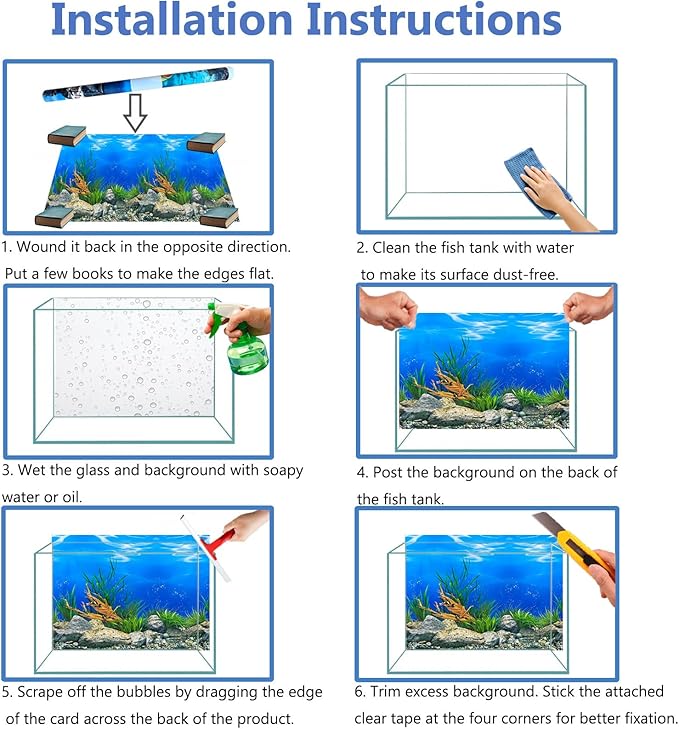 Aquarium Background Poster Water Plants 3D Coral Fish Tank Background Picture Double Sides Fish Tank Stickers 10 20 Gallon Tank 16"x 33"