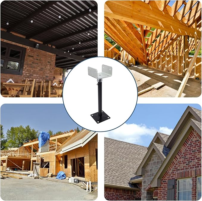 2 Pack U-Shaped Floor Jack for 4x2, 4x4, 4x6 Joists - Adjustable Steel Telepost with U-Head, Mini Screw Jack, Post Jack.11-15 Inch Adjustment Range.
