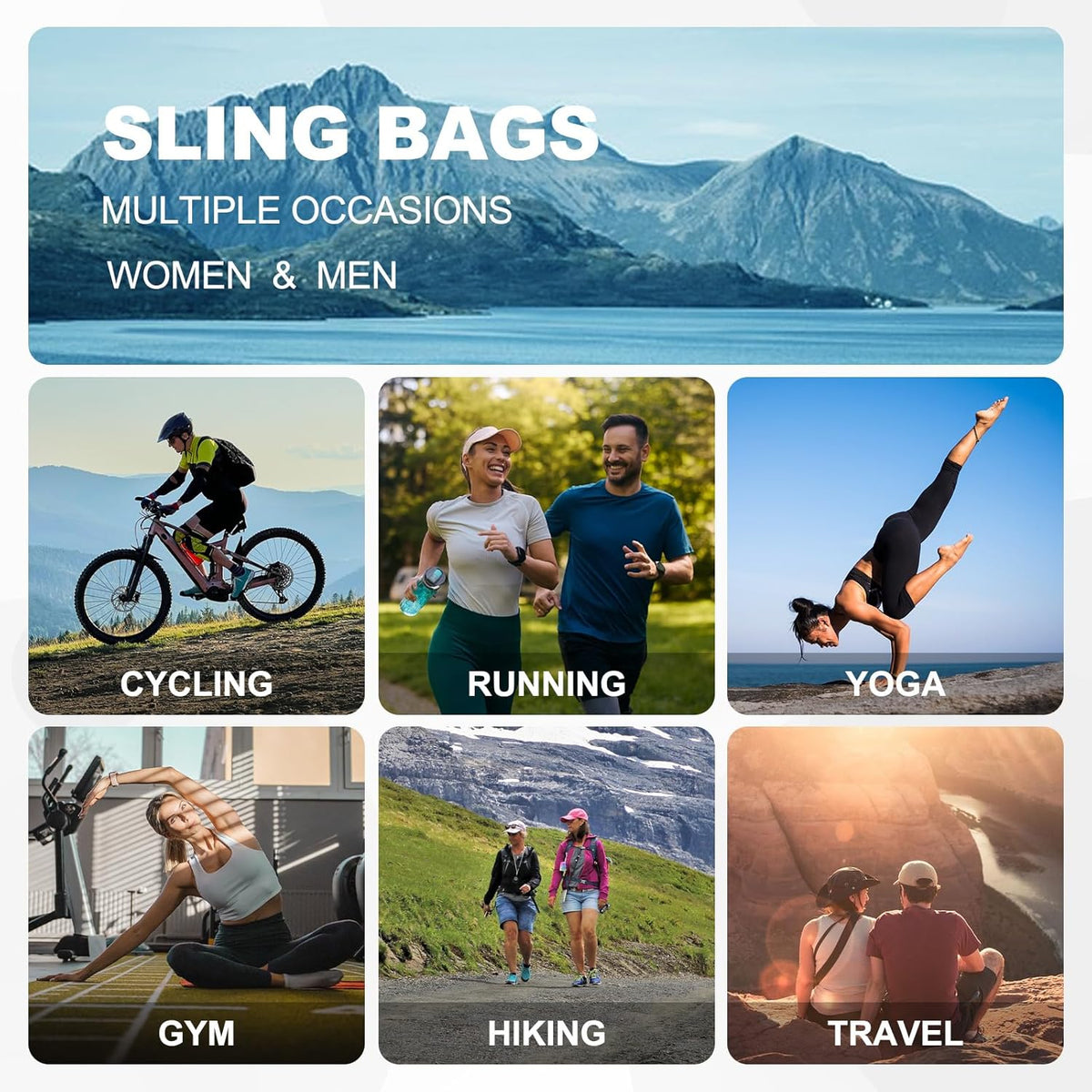 Skiennix Convertible Sling Bag - Lightweight Crossbody Backpack for 7.9" Tablet | Casual Travel & Hiking (Red)