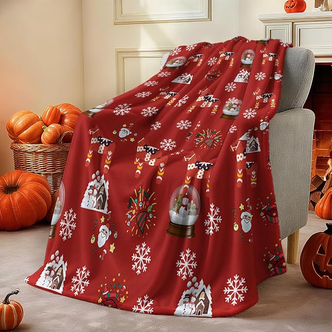 COMFAR Cute Christmas Blankets and Throws for Adults/Women/Boys/Kids, Holiday Fleece Throw Blanket for Couch/Sofa, Holiday Decor, Christmas Decorations/Gifts 40"x 60"