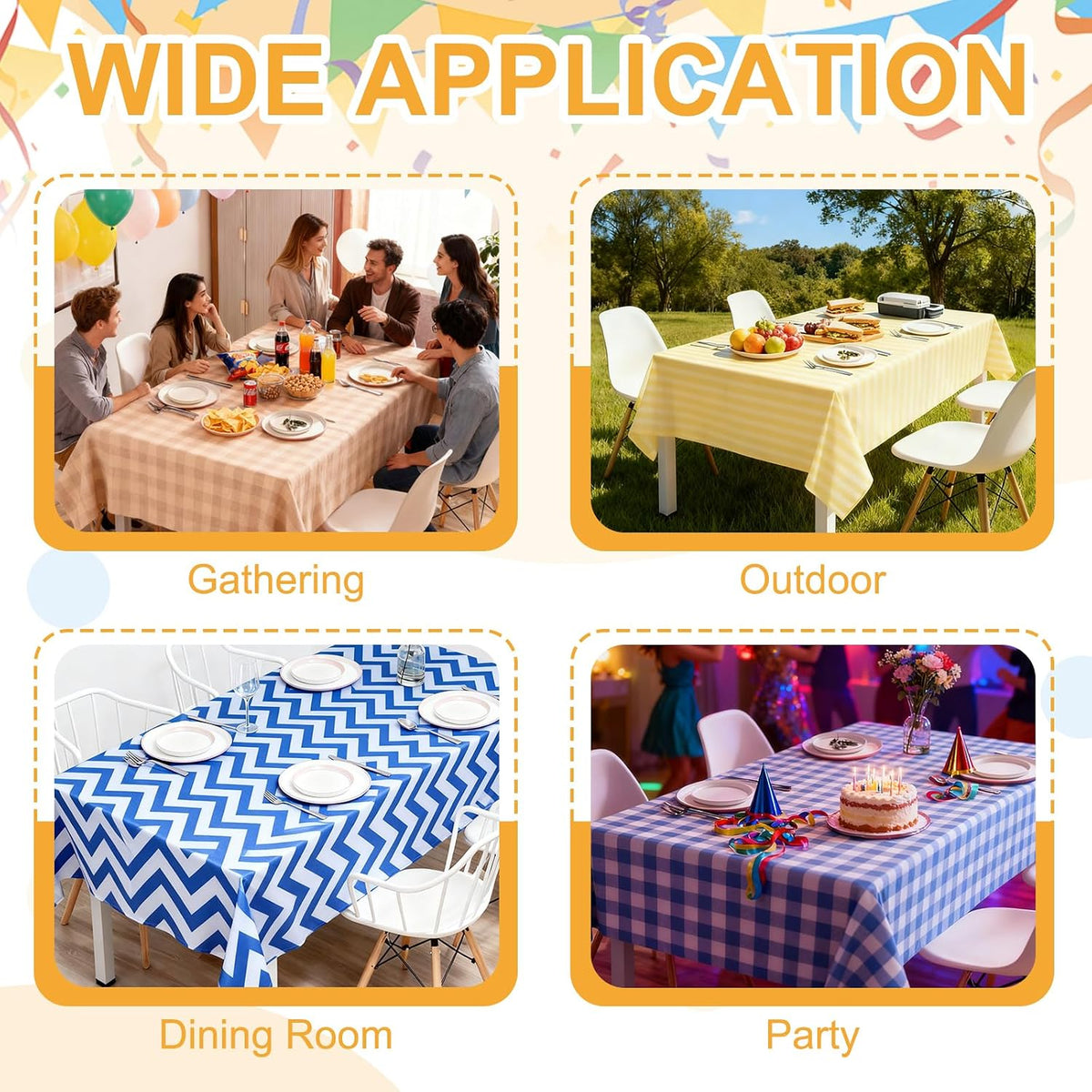 uxcell 5Packs Pink and White Striped Table Cloths 54 x 108 Inches Rectangle Plastic Tablecloth Waterproof Table Cover for Dining Birthday Party Kitchens Picnic