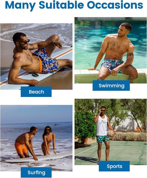 Maamgic Men's Swim Trunks - 2 in 1 Board Shorts with 7-Inch Inseam | Stylish & Comfortable Swimwear