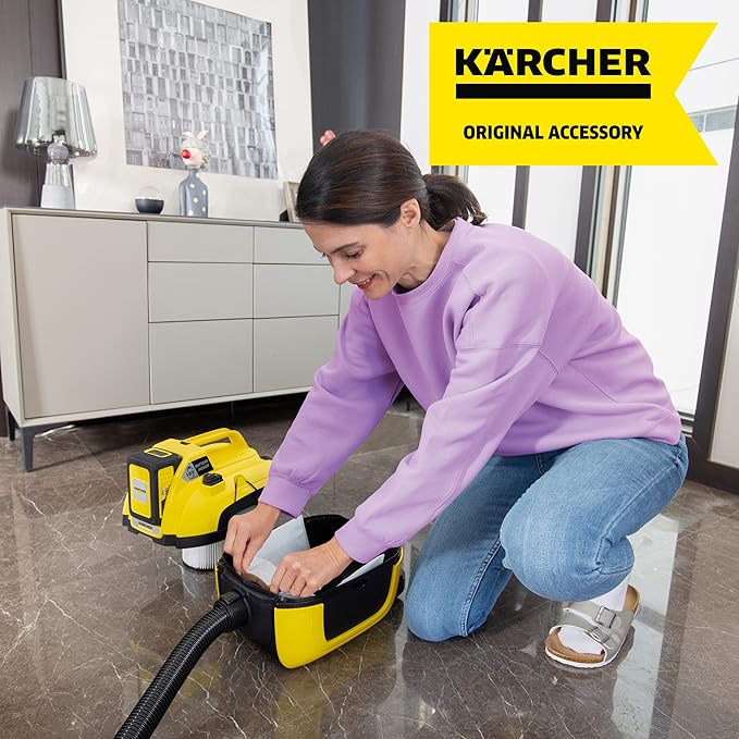 Kärcher Filter Fleece Bags for WD 1 Compact Battery Wet Dry Vacuum Cleaner - KFI 117 Felt Filter - 4 Pack