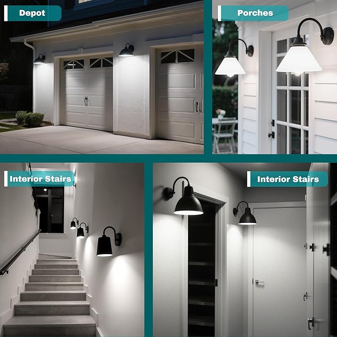 4-Pack Motion Sensor Light Bulbs, 12W(100W Equivalent), Movement Security LED Bulb(Energy Efficient) Indoor/Outdoor, Motion Activated Dusk to Dawn Bulb for Porch, Garage, Basement, Hallway, Stairs