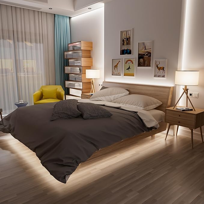 MIWISE COB LED Strip Light White LED Tape Lights 2700K-6500K 24V Color Changing Dimmable 32.8ft UL-Listed Super Bright with Remote & APP Control for Under Cabinets,Bedroom,Kitchen,Mirror,DIY Lighting