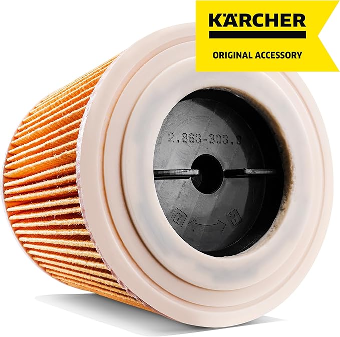 Karcher Cartridge Filter for Karcher Wet Dry Vacuum Cleaners - Compatible with WD 1 Compact, WD 2-18 and WD 3