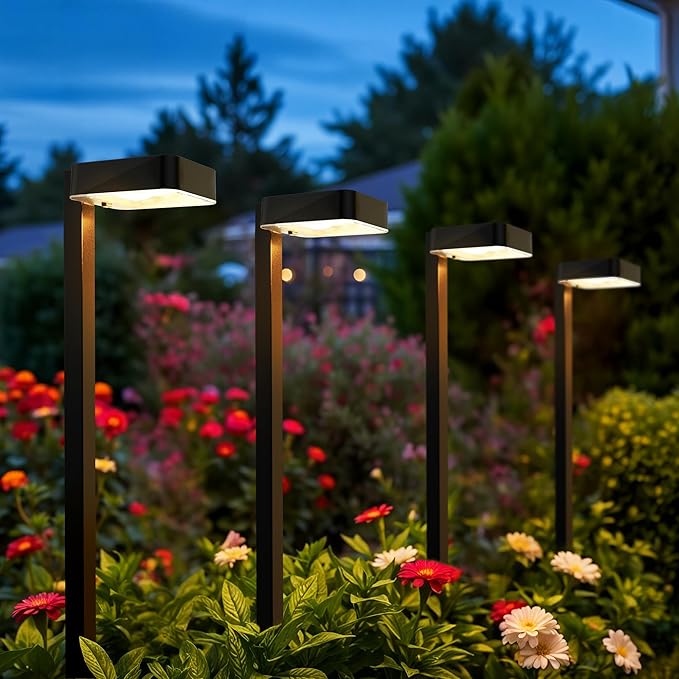 Solar Pathway Lights Outdoor,8 Pack Bright Modern Solar Lights Waterproof with 2 Modes(Cold/Warm White) for Walkway,Yard,Driveway,Garden,Patio