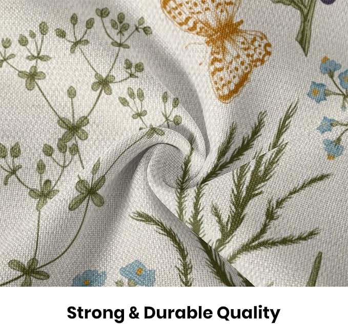 AEIOAE Spring Sage Green Wild Flower Pillow Covers 20x20 Set of 2 | Plant Throw Pillows Case,Seasonal Floral Outdoor Decorative Linen Farmhouse Decor Cushion Covers for Home Sofa Bed Couch