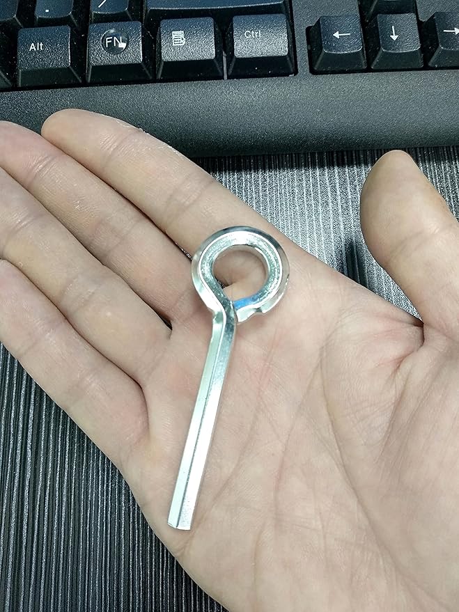 7/32” Standard Hex Dogging Key with Full Loop, Key-Ring Style Dogging Key Set 7/32 Allen Wrench Key for Push Bar Door Panic Bars, Security Door, Hex Socket,Solid Metal-10 Pack(Big, silver)