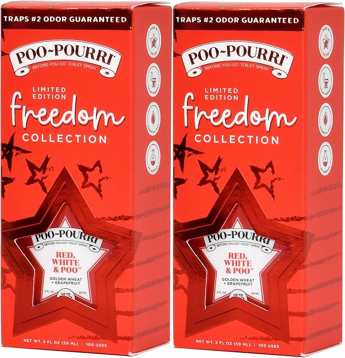 Poo-Pourri Before You Go Toilet Freedom Collection Red, White and Poo 2 Ounce, 2 Pack