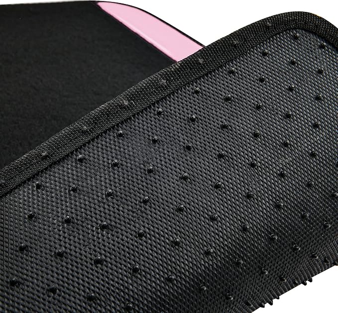CAR PASS Jelly Waterproof Universal Fit Car Floor Mats, Girly Car Carpet Mats with Anti-Slip Nibbs Backing & Driver Heel Pad Fit for SUV, Vans, sedans, Cute car mats of 4pcs for Women (Pink)