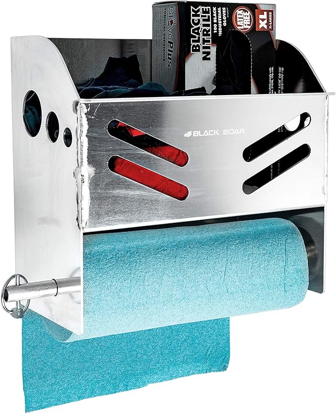 Black Boar Aluminum Holder for Enclosed Trailer/Garage | Holds (1) Paper Towel roll| Durable Construction | Easy to Install (66125)