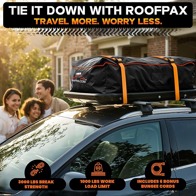 RoofPax Premium 2'' x 10" Retractable Ratchet Straps 4 Pack 3000lbs Break Strength Heavy Duty Auto Self-Retracting Tie Down Straps for Trucks Secure Cargo Tie Downs with 6pcs Bungee Cords