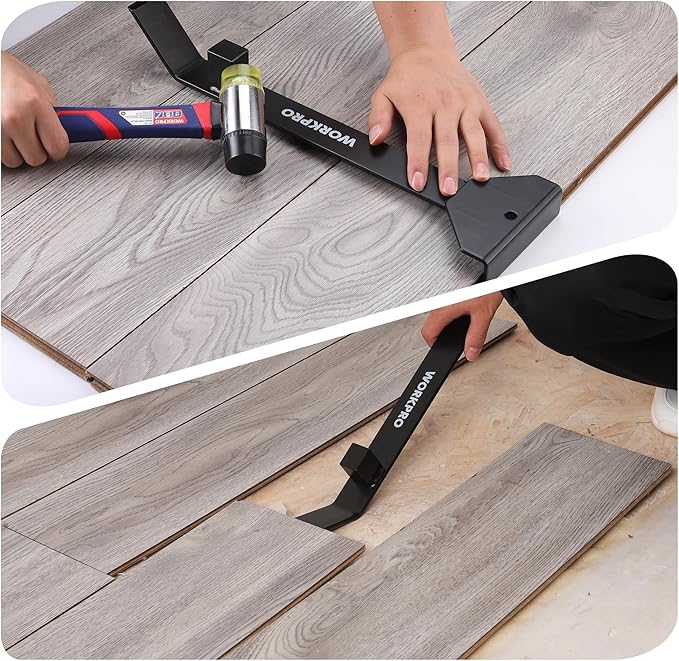 WORKPRO 17" Heavy Duty Pull and Pry Bar, Professional Pull Bar Flooring Tool for Wood Floor, Vinyl Plank, LVP, LVT and Floating Floor Installation
