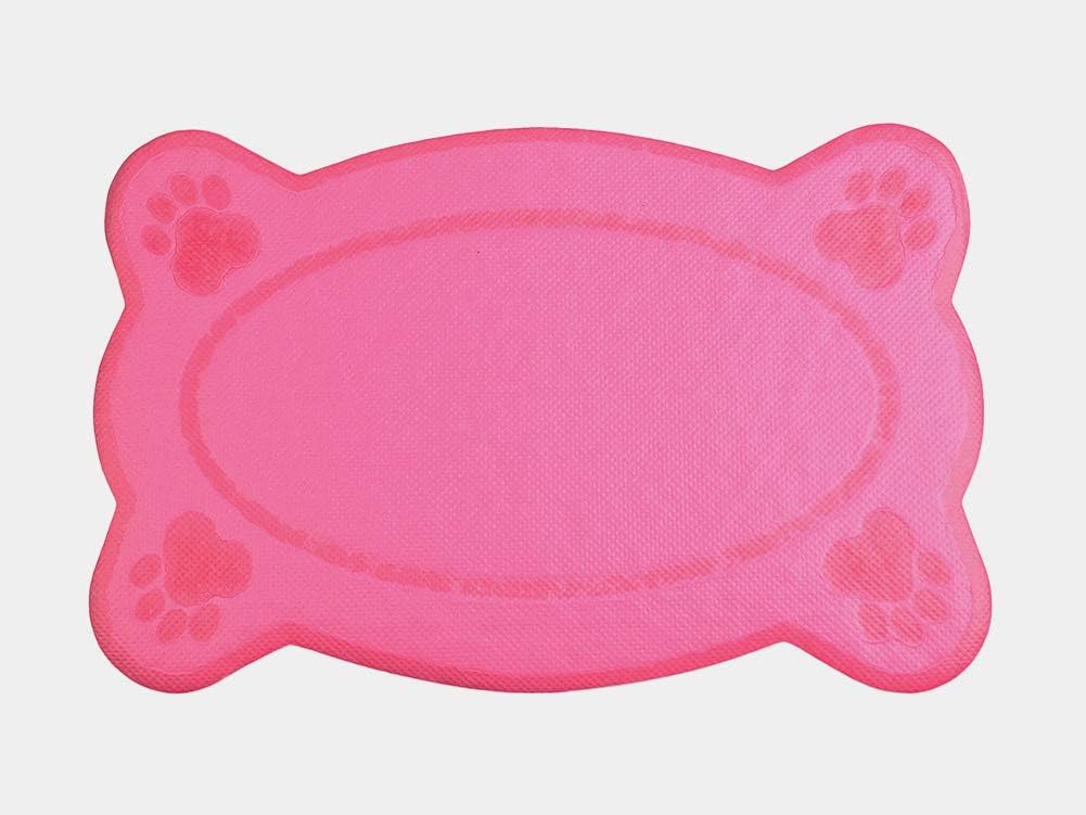 Cat Litter Box Debris Catcher Mat,Kitty Scatter Control Rug,16x10 Inches,5 Colors Available (RoseRed)