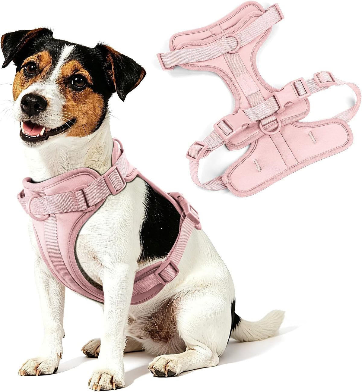 Wisedog Lightweight No Pull Dog Harness, Gossamer Pink, Small