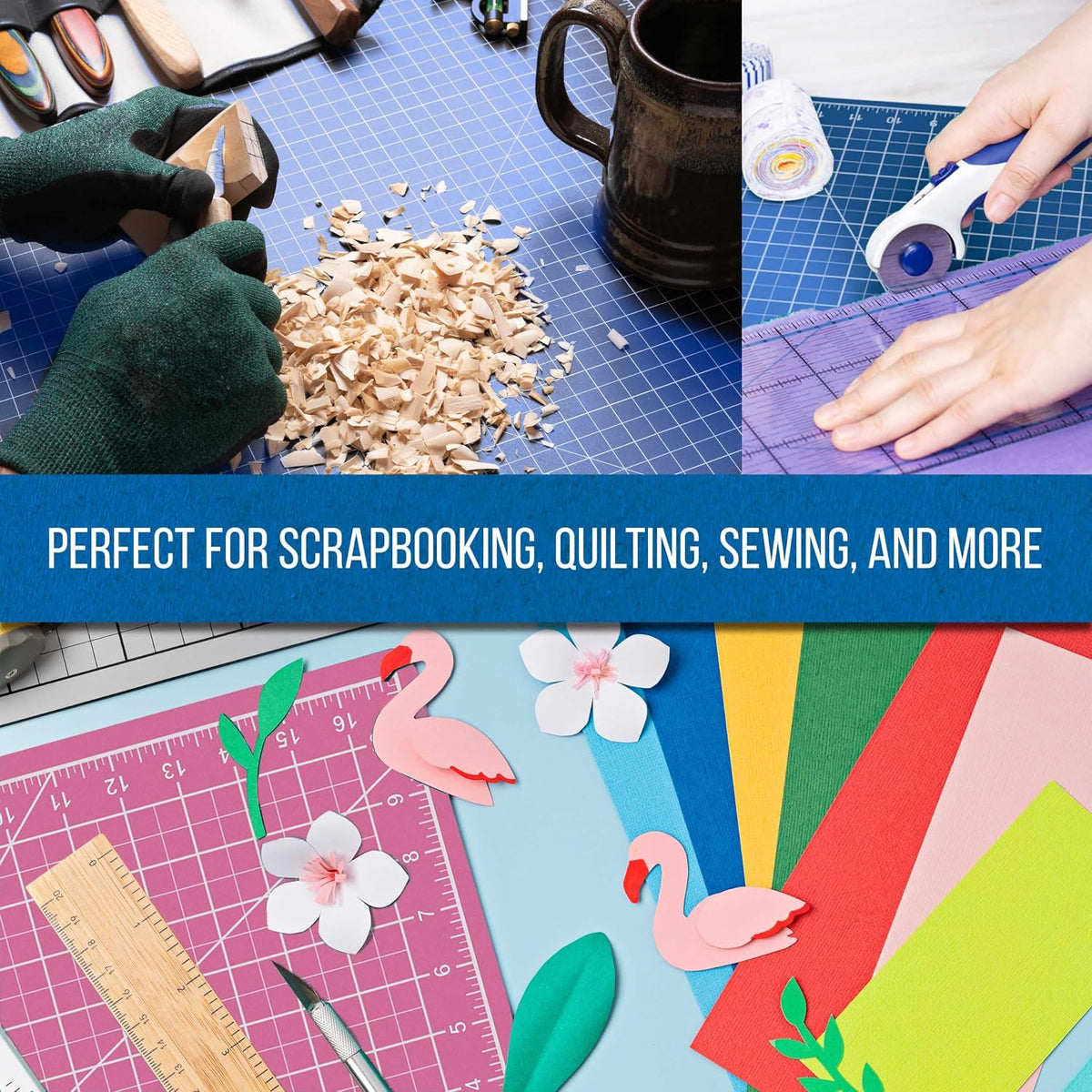 9"x12" Self-Healing Cutting Mat 5-Ply (2 Pack) Pink/Blue