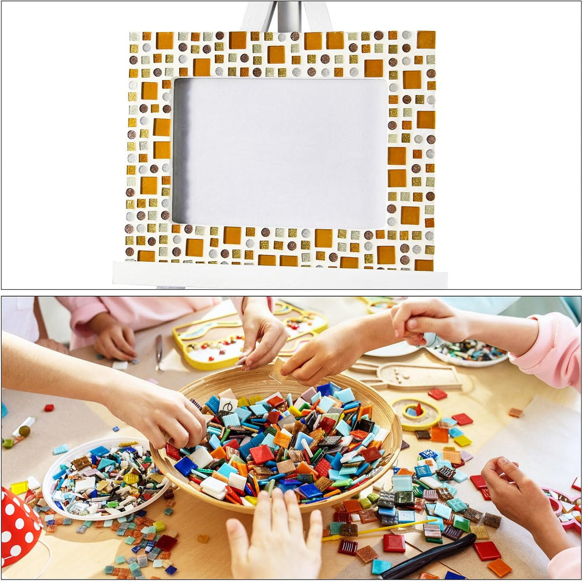 2 Pcs Stained Glass Sheet Mosaic Tile 7.9 Inch x 5.9 Inch Pink Stained Glass Sheets for Crafts DIY Art Project