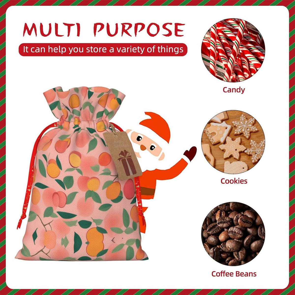 MDATT Pink Peach Pattern Seamless Pattern 1 Drawstring Gift Bags,5 X 7 Inch Goodie Bags For Wedding Party,Christmas Birthday Halloween Decor