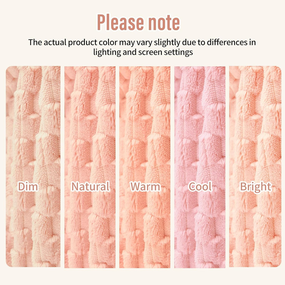 Ahinahwap Water Resistant Blanket for Bed Couch Sofa, 60"x80" Reversible & Washable Microfiber Blanket, Queen Size Waterproof Throw, Pet Friendly & Leakproof (Peachy Pink/Peach Cream)