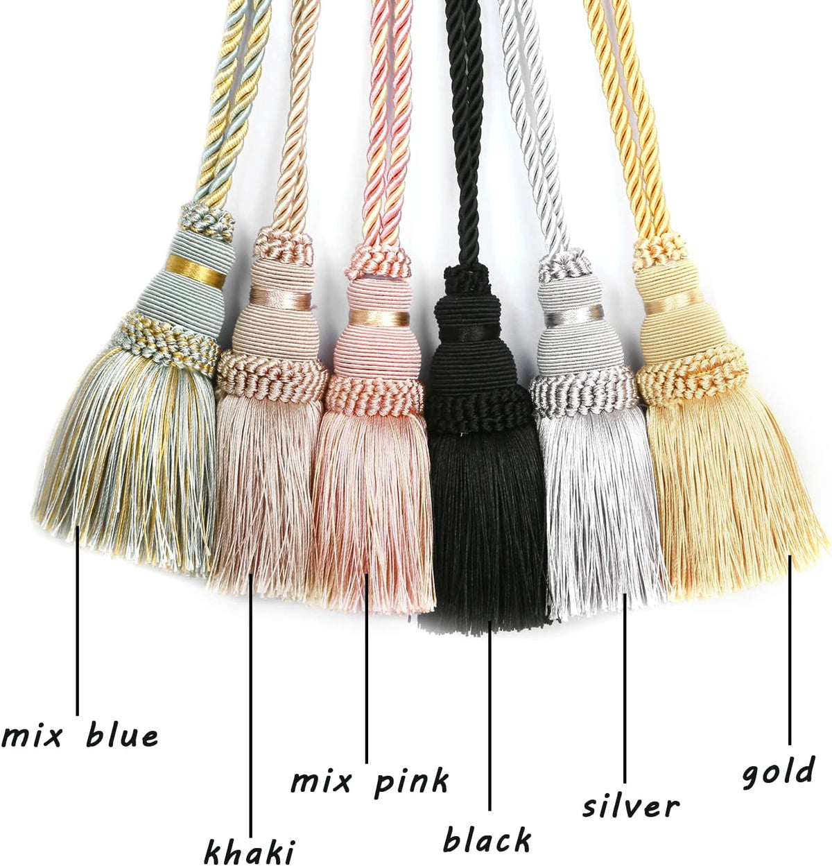 4 Pack Curtain Tie Backs Rope Tassels for Curtain Holdback