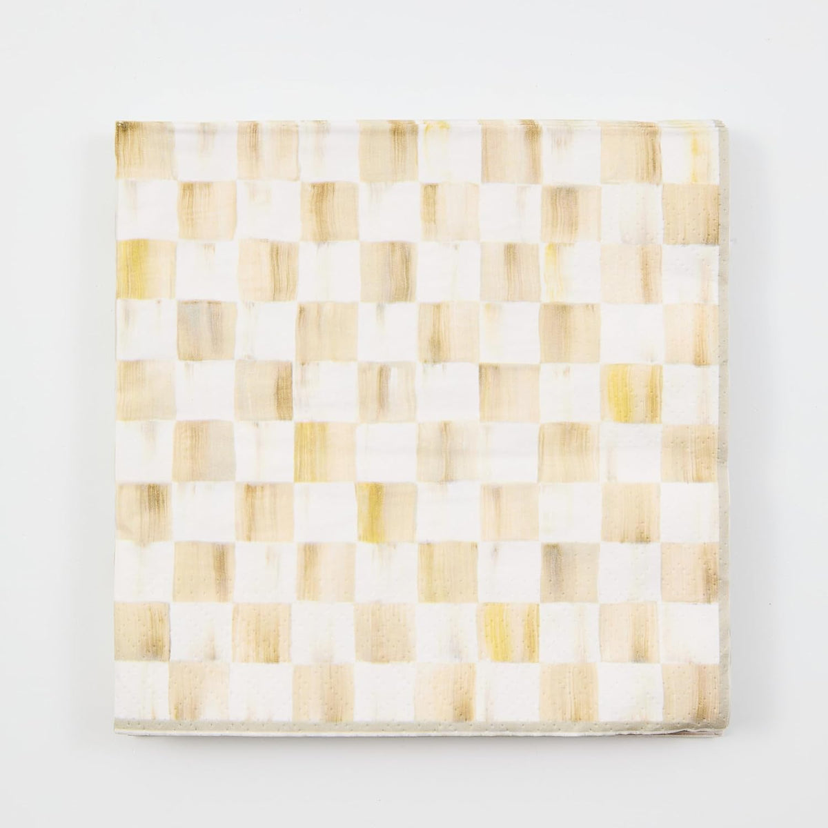 MACKENZIE-CHILDS Pack of 20 Dinner Paper Napkins, Stylish Paper Napkins for Parties and More, Brown-and-White Mocha Check