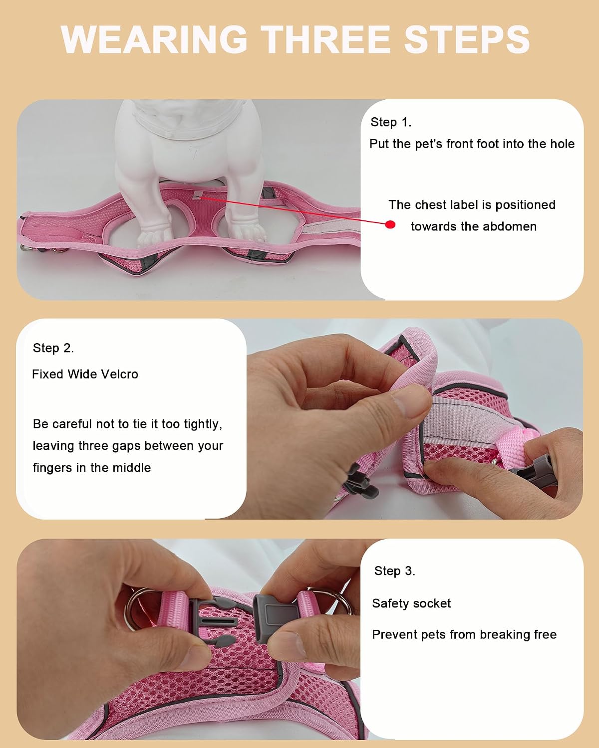 XXS Pink Soft Mesh Dog Harness and Leash Set,No Escape Puppy Harnesses for Training Walking, Reflective Adjustable Puppy Vest for Small Medium Dogs, Cats (Pink, XXS)