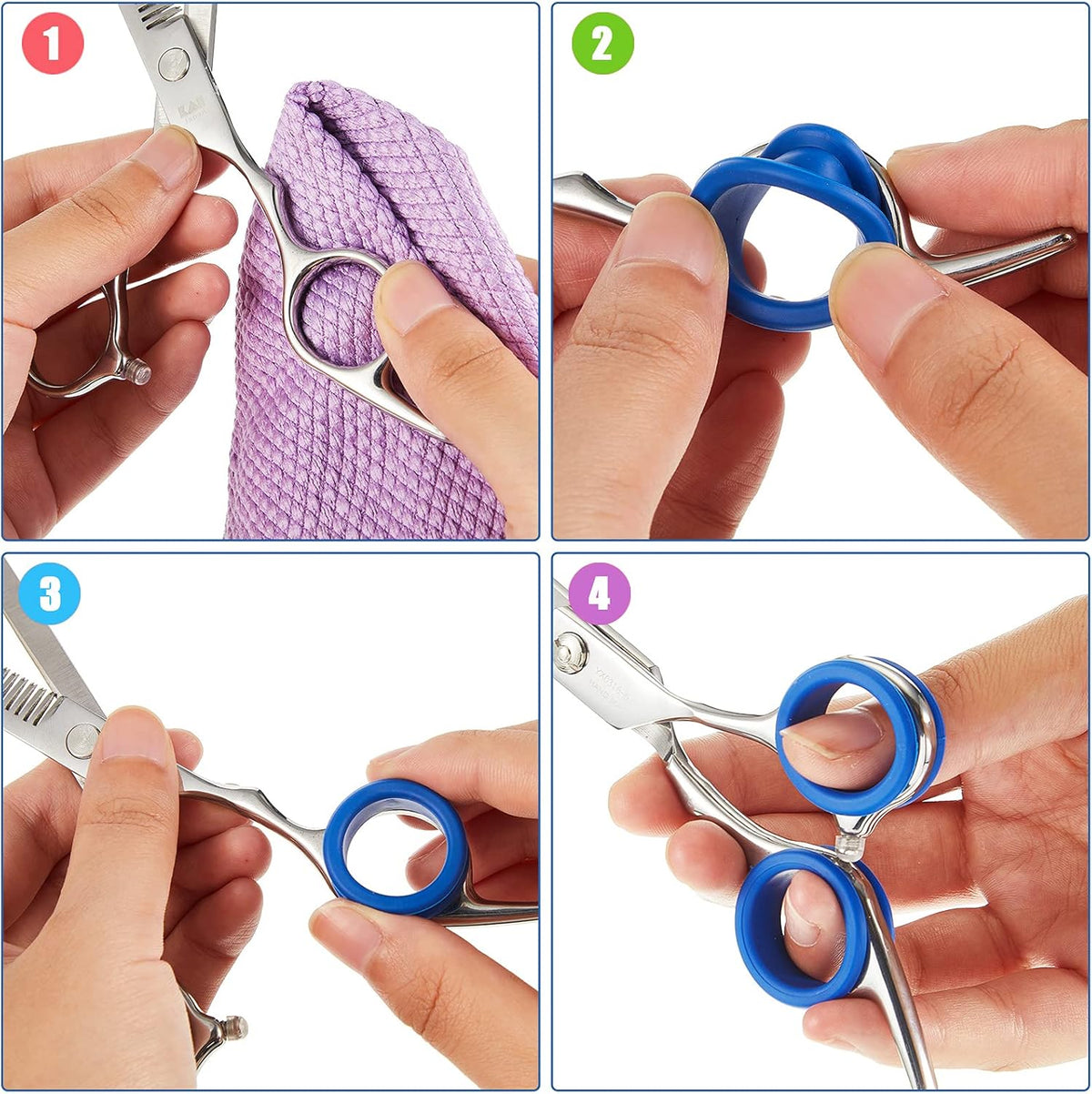 20 Pieces Scissors Finger Rings Silicone Pet Shears Finger Rings rubber finger dog hair scissors for Grooming Scissors Pet Hair Shears