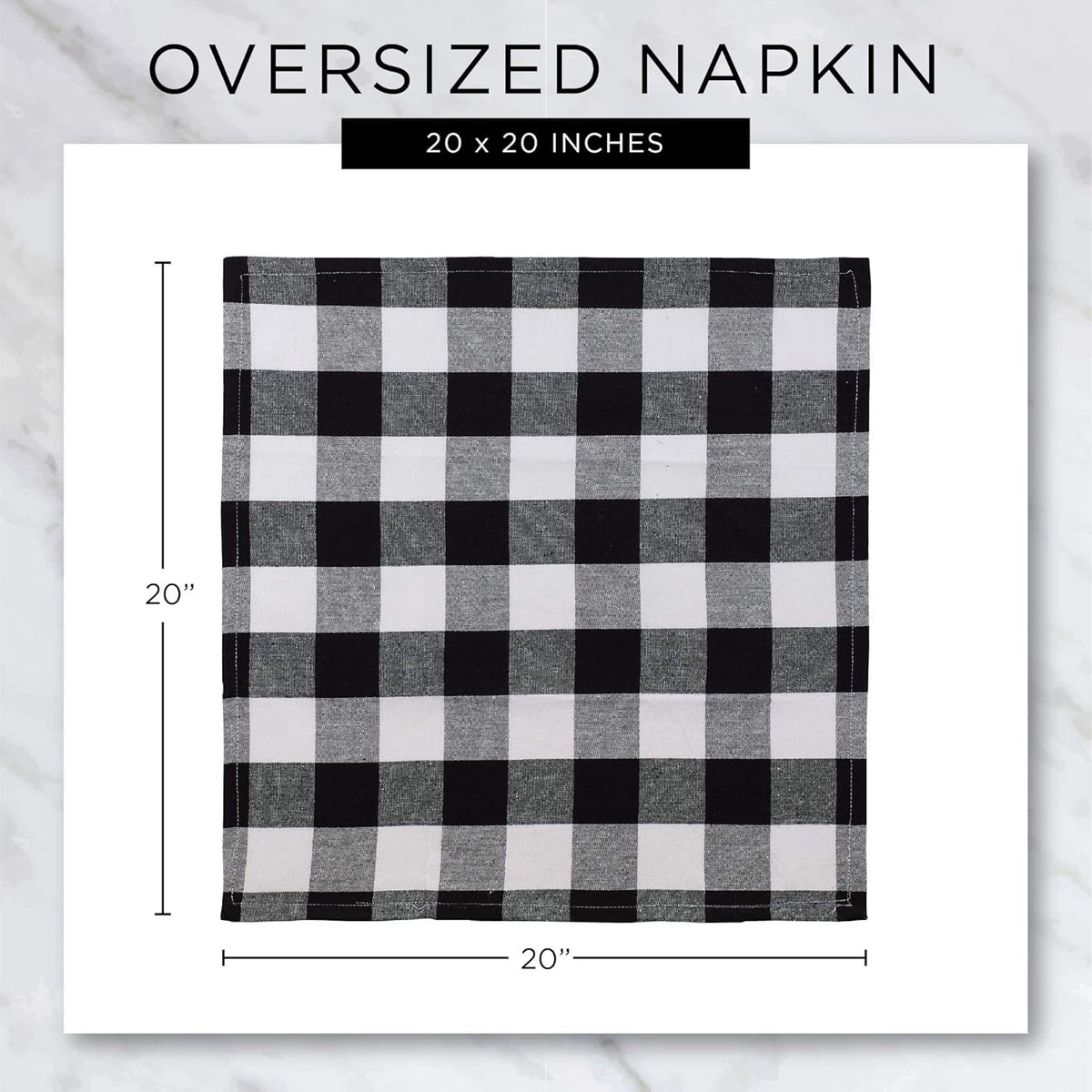 DII Checkered Tabletop Collection 100% Cotton, Machine Washable, Napkin Set, 20x20, Summer Check, 4 Piece