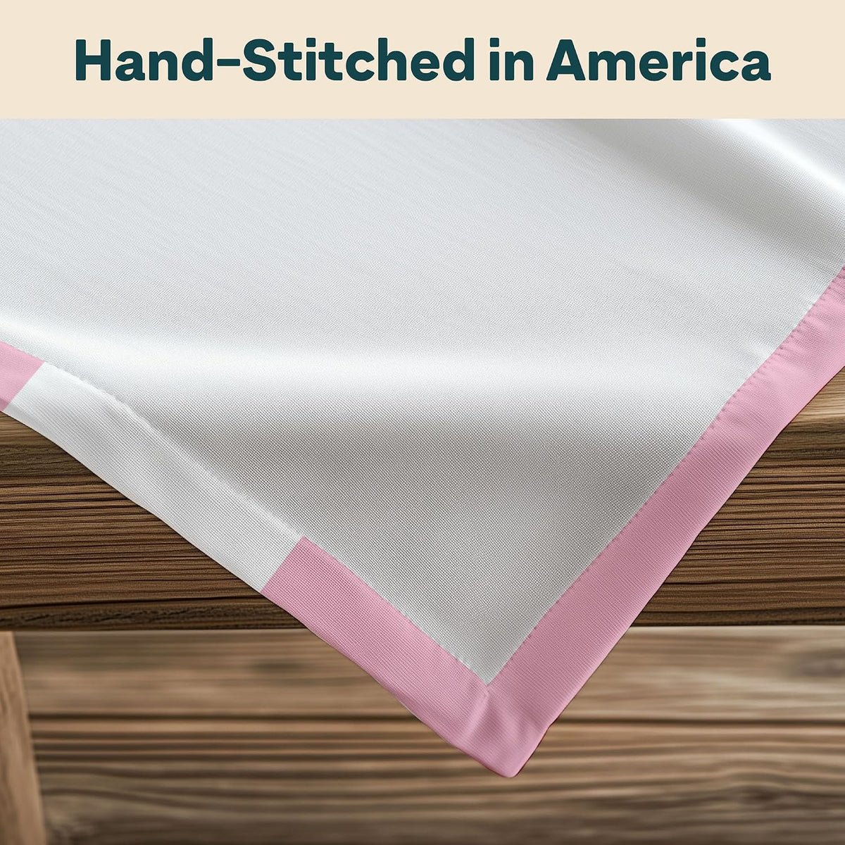 Fabric Textile Products | Pale Pink and White Striped Tablerunner | Cabana Table Decor | 12" x 72" | Machine Washable and Stain-Resistant for Easy Care | Made in The USA