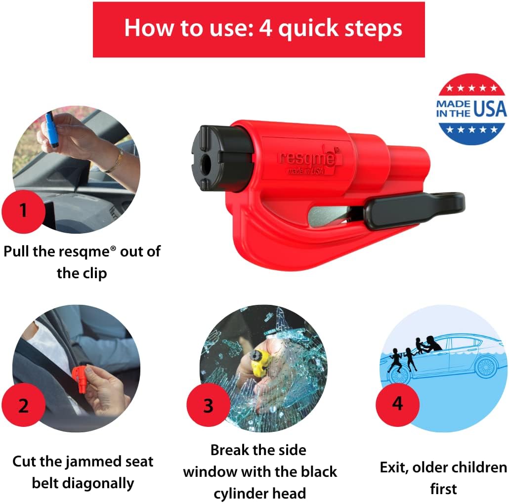 RESQME Original Emergency Keychain Car Escape Tool, Pink